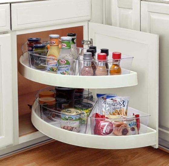 Lemari Lazy Susan setengah bulat
