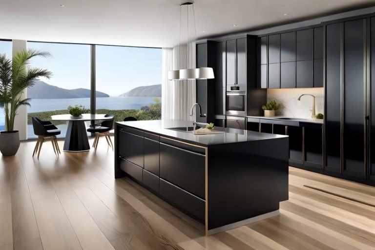 Lemari dapur Hitam Mengkilap 768x512