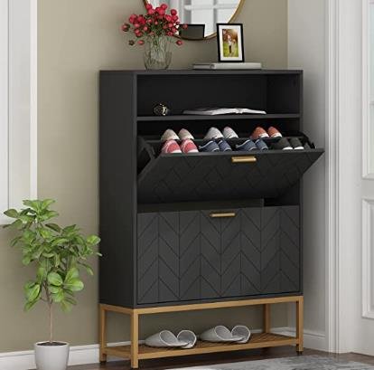 kabinet pintu masuk hitam