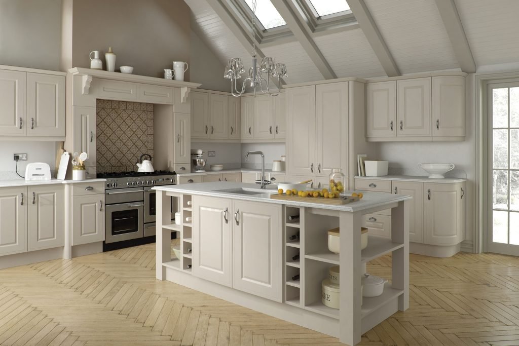 lemari dapur krem